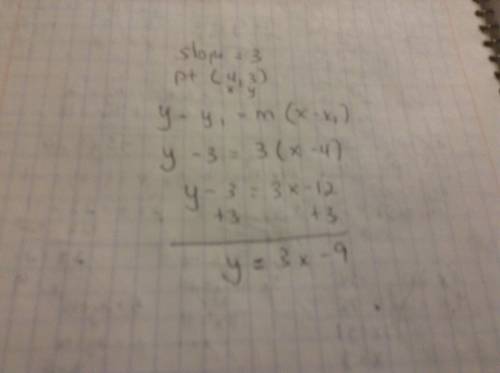 How do i write a equation of a line through a given point with a given slope