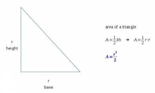 What is the area of an isosceles right triangle if one of its legs is r cm long