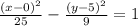 \frac{(x-0)^2}{25}-\frac{(y-5)^2}{9}=1