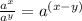 \frac{a^{x} }{a^{y} }  = a^{(x-y)}