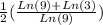 \frac{1}{2} (\frac{Ln(9)+Ln(3)}{Ln(9)} )