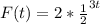 F(t)=2*\frac{1}{2}^{3t}
