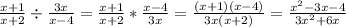 \frac{x+1}{x+2}\div\frac{3x}{x-4}=\frac{x+1}{x+2}*\frac{x-4}{3x}=\frac{(x+1)(x-4)}{3x(x+2)}=\frac{x^2-3x-4}{3x^2+6x}