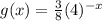 g(x)=\frac{3}{8}(4)^{-x}