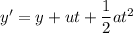y'=y+ut+\dfrac{1}{2}at^2