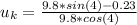 u_{k}=\frac{9.8*sin(4)-0.23}{9.8*cos(4)}