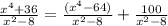 \frac{x^4+36}{x^2-8}=\frac{(x^4-64)}{x^2-8}+\frac{100}{x^2-8}