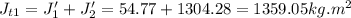 J_{t1} = J_1'+J_2' = 54.77 + 1304.28 = 1359.05kg.m^2