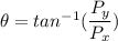 \theta = tan^{-1}(\dfrac{P_y}{P_x})