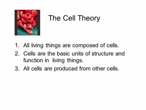 1. list the three parts to the cell theory.