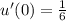 u'(0) = \frac{1}{6}