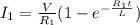 I_1 = \frac{V}{R_1} (1-e^{-\frac{R_1t}{L}})