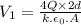 V_1=\frac{4Q\times 2d}{k.\epsilon_0.A}