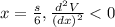 x=\frac{s}{6} , \frac{d^2V}{(dx)^2}