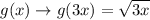 g(x)\rightarrow g(3x)=\sqrt{3x}