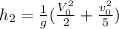 h_2 = \frac{1}{g}(\frac{V_0^2}{2}+\frac{v_0^2}{5})
