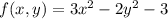 f(x,y) = 3x^2-2y^2-3