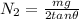 N_2 = \frac{mg}{2tan\theta}