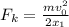 F_k = \frac{mv_0^2}{2 x_1}