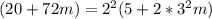 (20+72m)=2^{2}(5+2*3^{2}m)