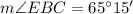 m\angle EBC=65\°15'