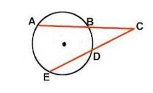 ∠ace is formed by two secants intersecting outside of a circle. if minor arc bd = 25°, minor arc ab