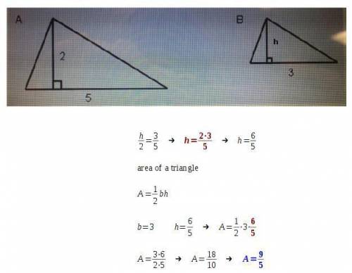 Given the following similar triangle, what is the area of triangle b?