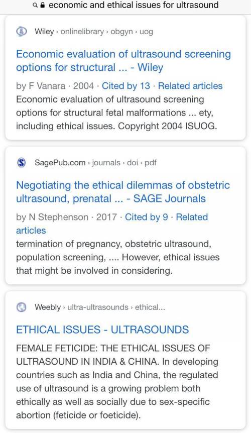 Does anyone have two good reliable websites for economic and ethical issues for ultrasound