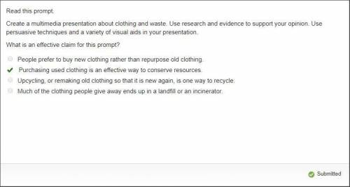 Read this prompt.create a multimedia presentation about clothing and waste. use research and evidenc