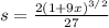 s=\frac{2(1+9x)^{3/2} }{27}