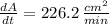 \frac{dA}{dt} =226.2 \,\frac{cm^2}{min}