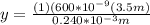 y  = \frac{(1)(600*10^{-9}(3.5m)}{0.240*10^{-3}m}