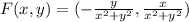 \large F(x,y)=(-\frac{y}{x^2+y^2},\frac{x}{x^2+y^2})