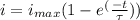 i=i_{max}(1-e^(\frac{-t}{\tau}))