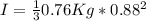 I = \frac{1}{3}0.76Kg*0.88^2