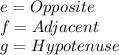 e=Opposite\\f=Adjacent\\g=Hypotenuse