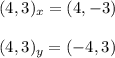 (4,3)_{x}=(4,-3)\\\\(4,3)_{y}=(-4,3)