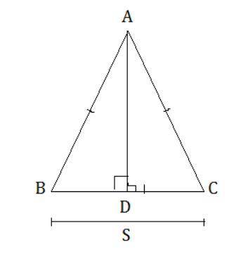 Which expression represents the height of the triangular base of the pyramid?