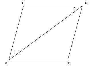 The quadrilateral shown is a parallelogram. if m∠adc = 125° and m∠1 = 30°, what is m∠2?  a) 15° b) 2
