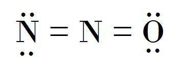 Dinitrogen oxygen, n2o, has two double bonds. the general structure is n=n=o. the formal charge on t