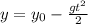 y=y_0 - \frac{gt^2}{2}