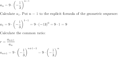 recursive formula explicit formula for geometric sequence