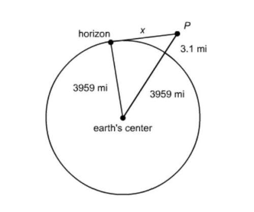 What is the distance to the earth’s horizon from point p? (answer is 156.7! )enter your answer as a