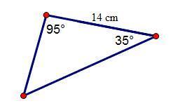 What is the approximate area of the triangle below? a)72.8 b)111.9 c)142.0 d)164.7 all in sq. cm.