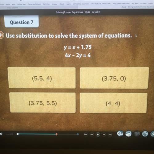 Use subtraction to solve the system of equations y=x+1.75 , 4x-2y=4