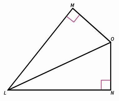 What additional information do you need to prove that ∆lmo ≅ ∆lno by the hl theorem? a. lm ≅ ml b.
