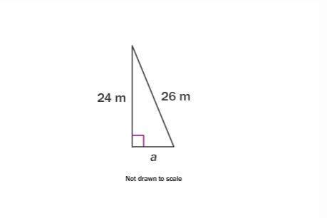 In the given right triangle, find the missing length. 21 m 28 m 14 m 10 m