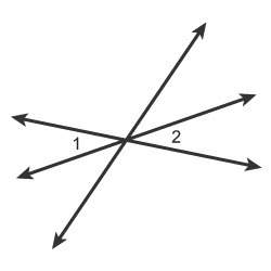 Which relationship describes angles 1 and 2? adjacent angles complementary angles supplementary ang