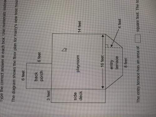 The diagram shows the floor plan for harry’s new tree house. the entry terrance on the tree house is