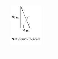 In the given right triangle, find the missing length. 42 m 41 m 40 m 43 m